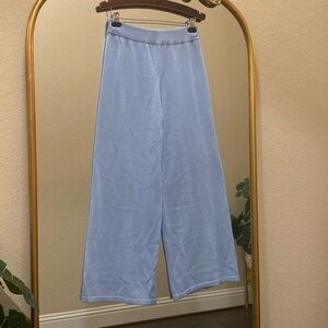 NWT Callahan x Revove Knitwear Julia Wide Leg high Waist Knit Pant Sky Blue M